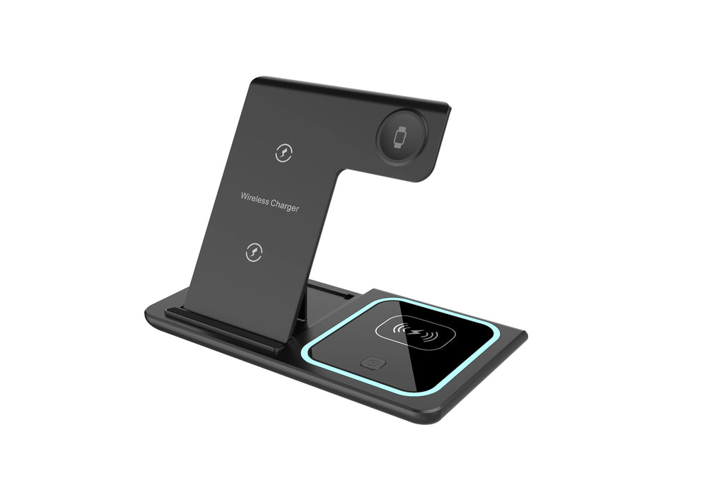 Wireless Charger Station Mobile Phone Power Bank Foldable Charger Smart Watch Charger OEM 3 in 1 for Airpods Earphones 2024