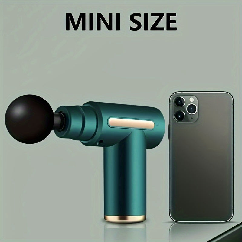 Portable Massage Gun, 4 Heads And 6 Speed Settings, LCD Display, Rechargeable Via USB, For Muscle Relief And Recovery